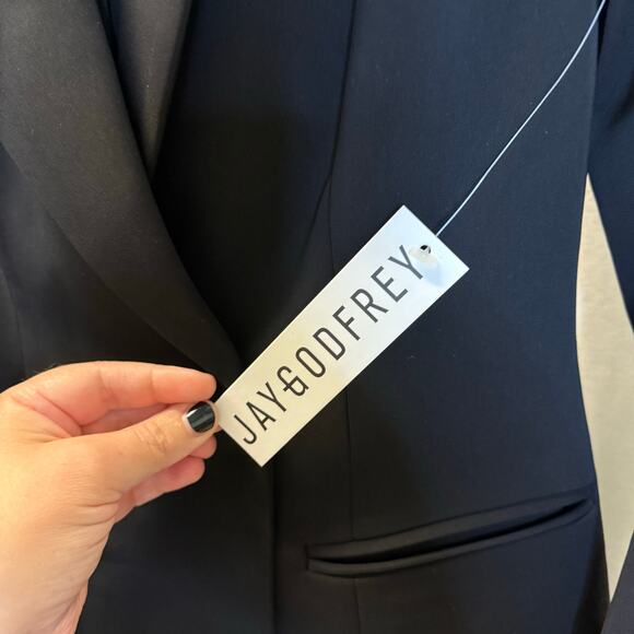 Jay Godfrey Tuxedo Blazer Dress Mini Black Cocktail Party Holiday Size 0 NWT - Picture 5 of 6